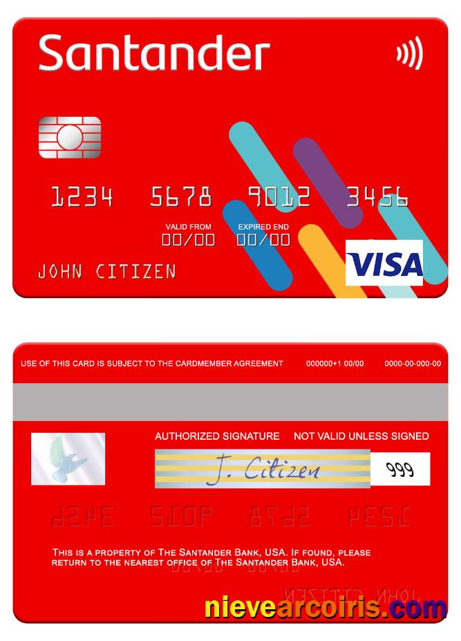 USA Santander Bank visa card